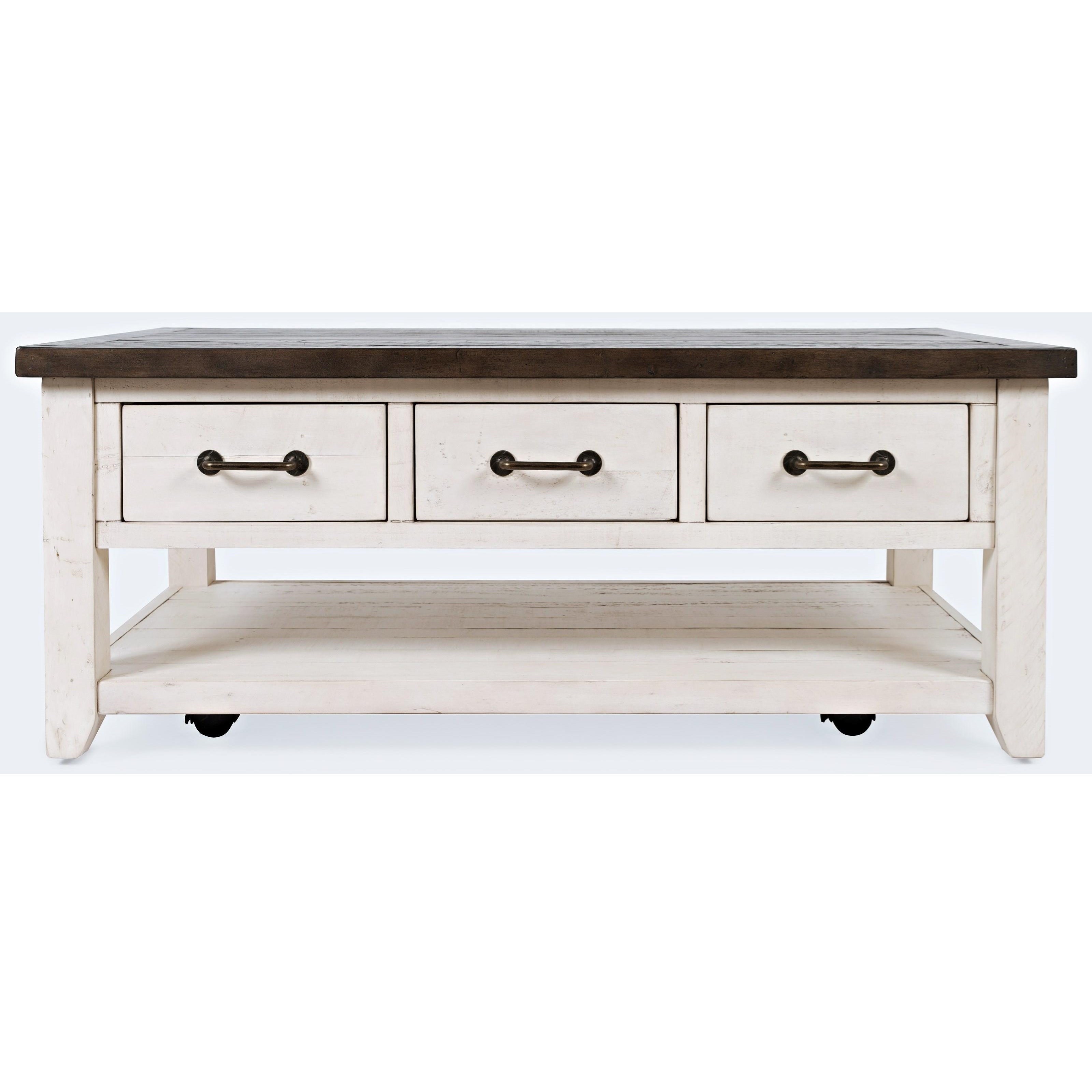 Jofran Madison County 170611 3 Drawer Cocktail Table Vintage White